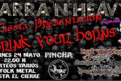 2019-05-24 Fta.Presentacion Drink Your Horns, Jarra´n´heavy (10) Cartel