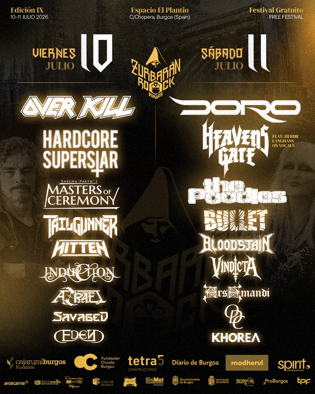 ZURBARÁN ROCK 2026: Cartel definitivo y jornada adicional
